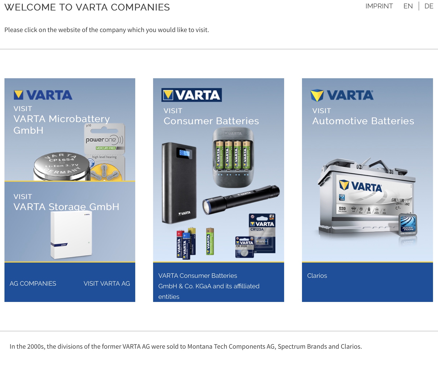 VARTAのアメリカのサイトを探しました